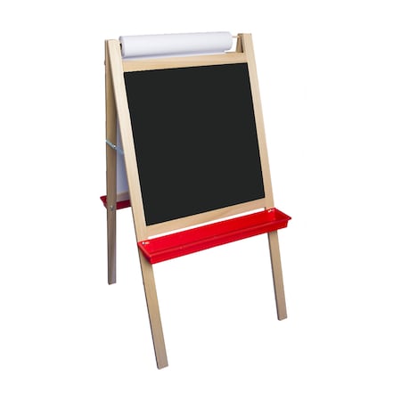 Crestline Products Deluxe Magnetic Paper Roll Easel, Dry Erase/Black Chalk 17443